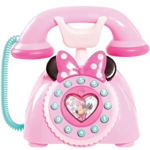 Disney Minnie Mouse Pink Rotary Style Phone with Lights and Sounds